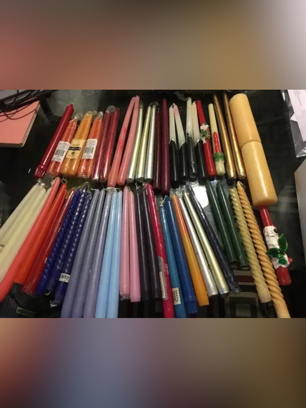 Assorted Taper Party Candles - Mixed Colors
